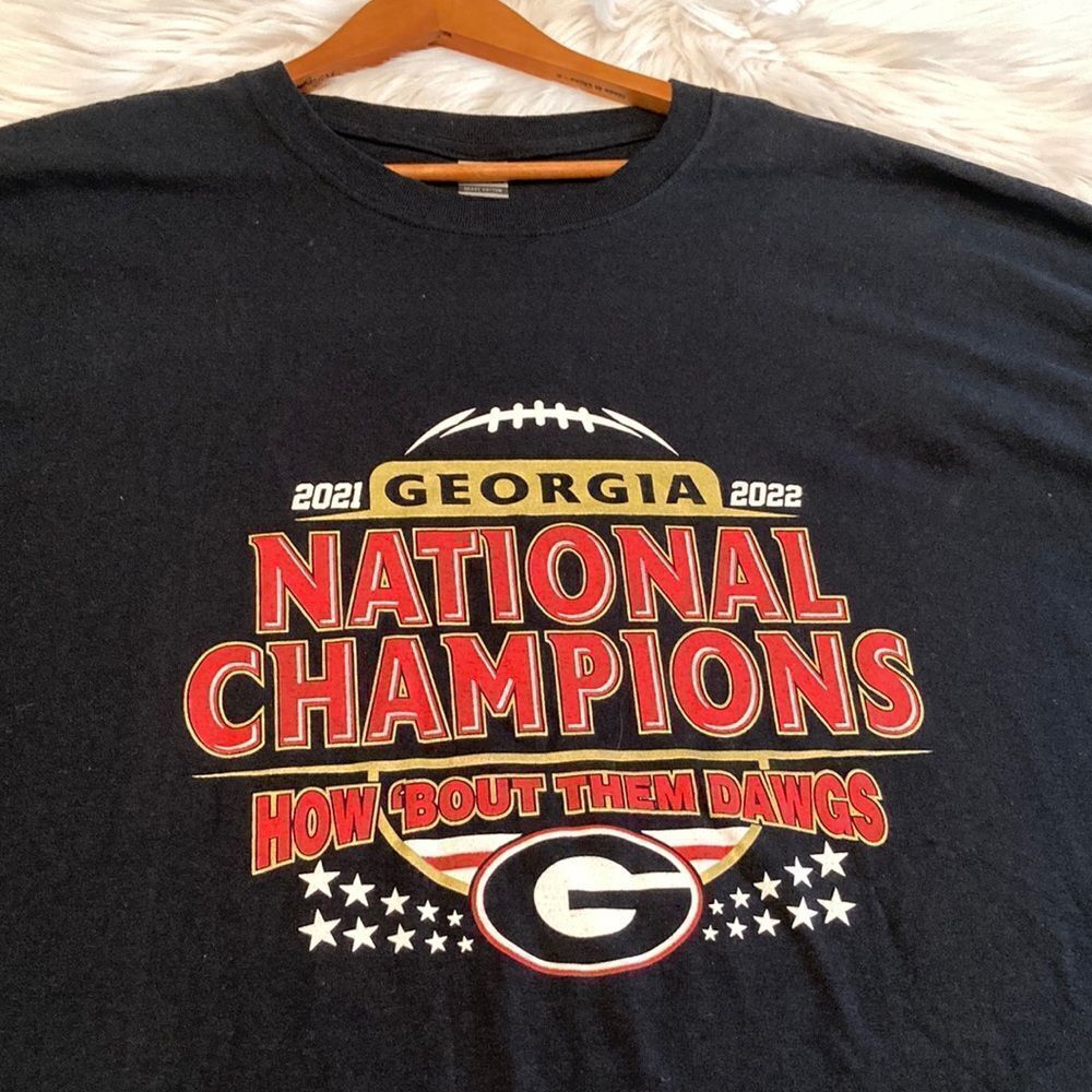 Gildan Black Georgia 2022 Champions Cotton Jersey Graphic Tee T-Shirt size 3XL